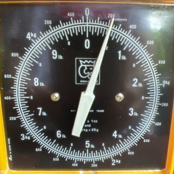 1976 Harvest Gold Yellow Kitchen King Kitchen Scale Original Box US & Metric - Picture 6 of 8